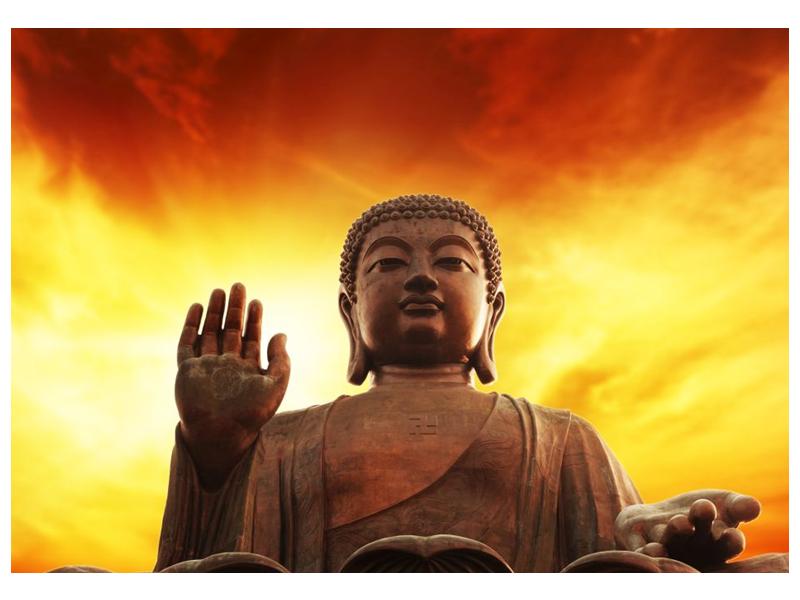 Obraz Buddhy s červenožlutým pozadím  (F002647F10070)