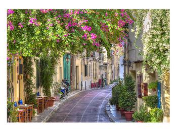 Mediterrán nyári utcácska képe