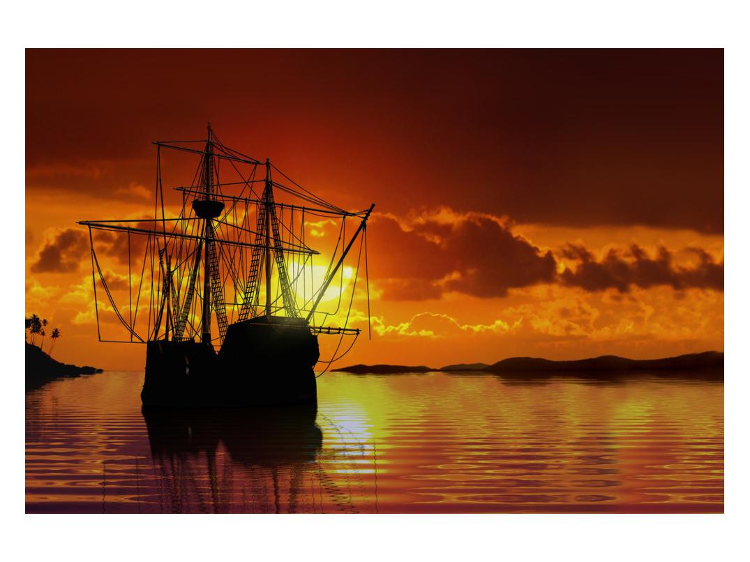 Slika čamca pri zalasku sunca