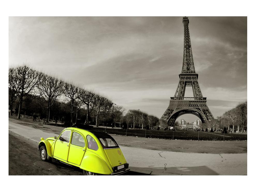Tablou cu turnul Eiffel și mașina galbenă (K011377K12080)