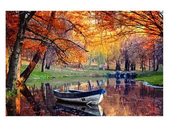 Jesenný obraz loďky