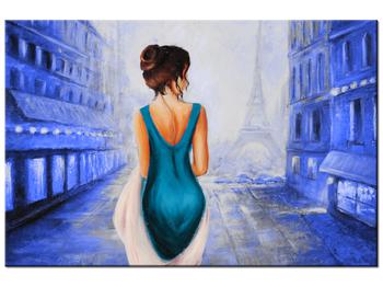 Obraz ženy a Eiffelovy věže