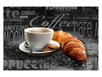 Obraz kávy a croissantů