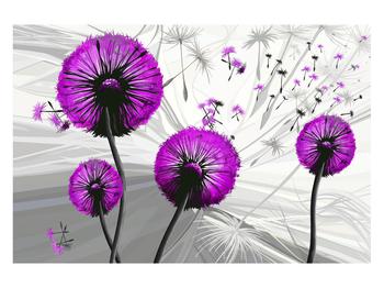 Tablou modern cu păpădii violete