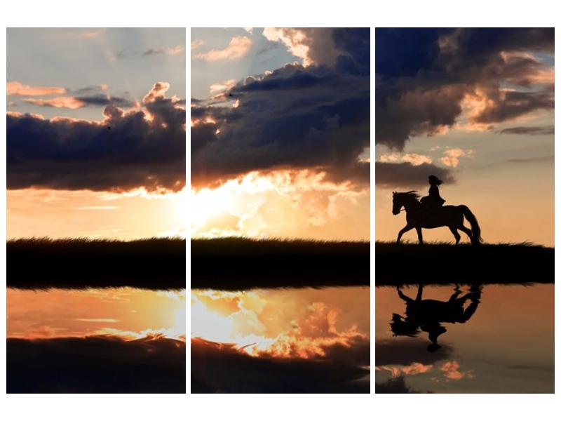 Obraz jezdce na koni při západu slunce  (F002717F120803PCS)