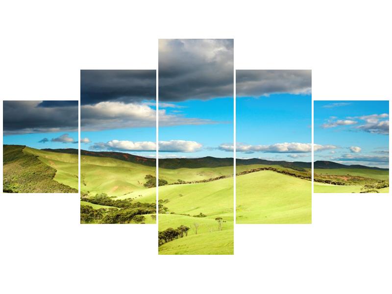 Obraz zelené krajiny s pahorky  (F002642F12570)