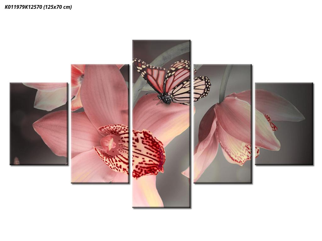 Slika cvetov in metulja