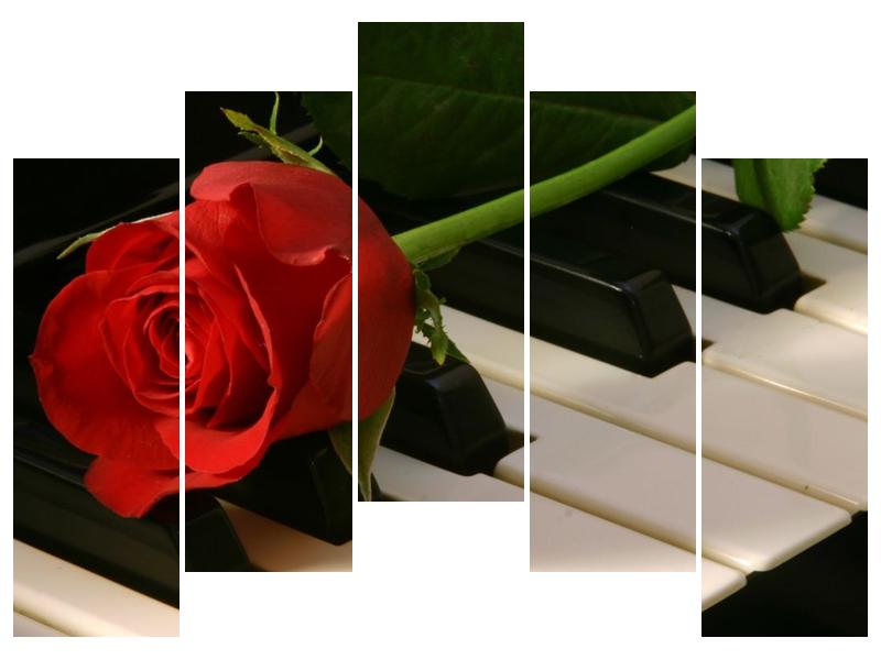 Obraz klavíru a růže (F000382F12590)