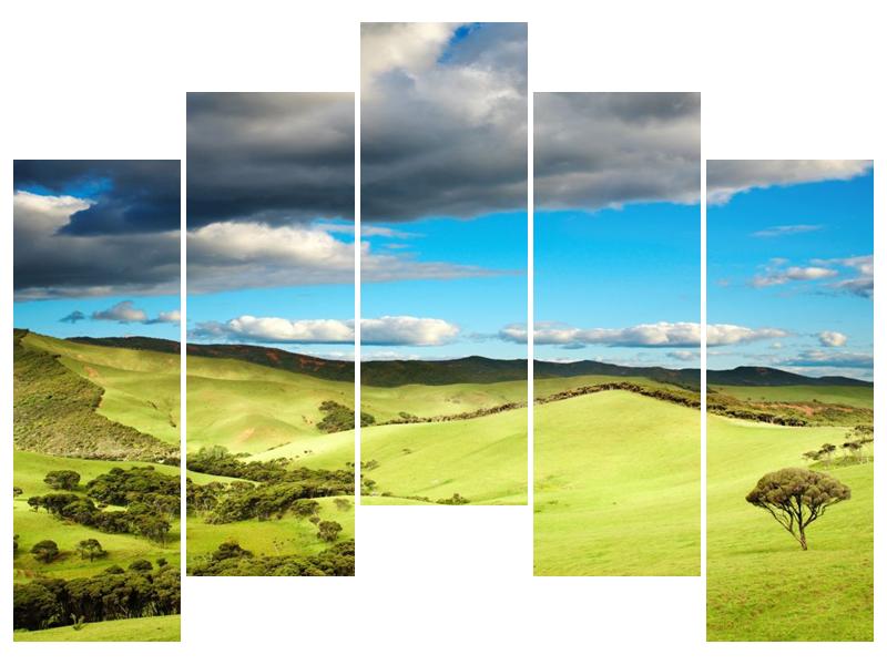 Obraz zelené krajiny s pahorky  (F002642F12590)