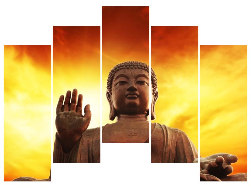 Obraz Buddhy s červenožlutým pozadím  (F002647F12590)