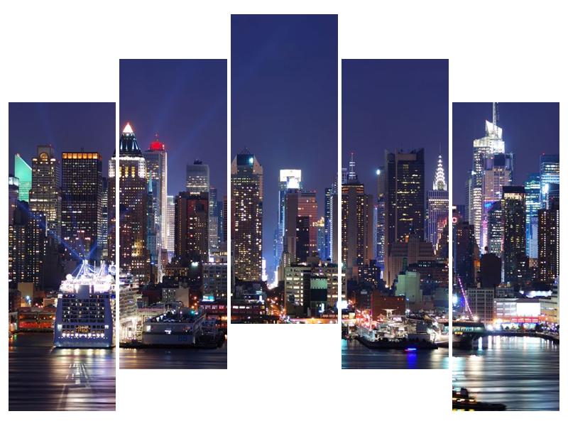 Obraz osvětlených New Yorských mrakodrapů  (F002812F12590)