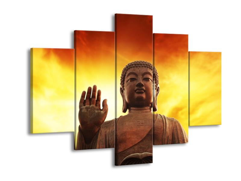 Obraz Buddhy s červenožlutým pozadím  (F002647F150105)