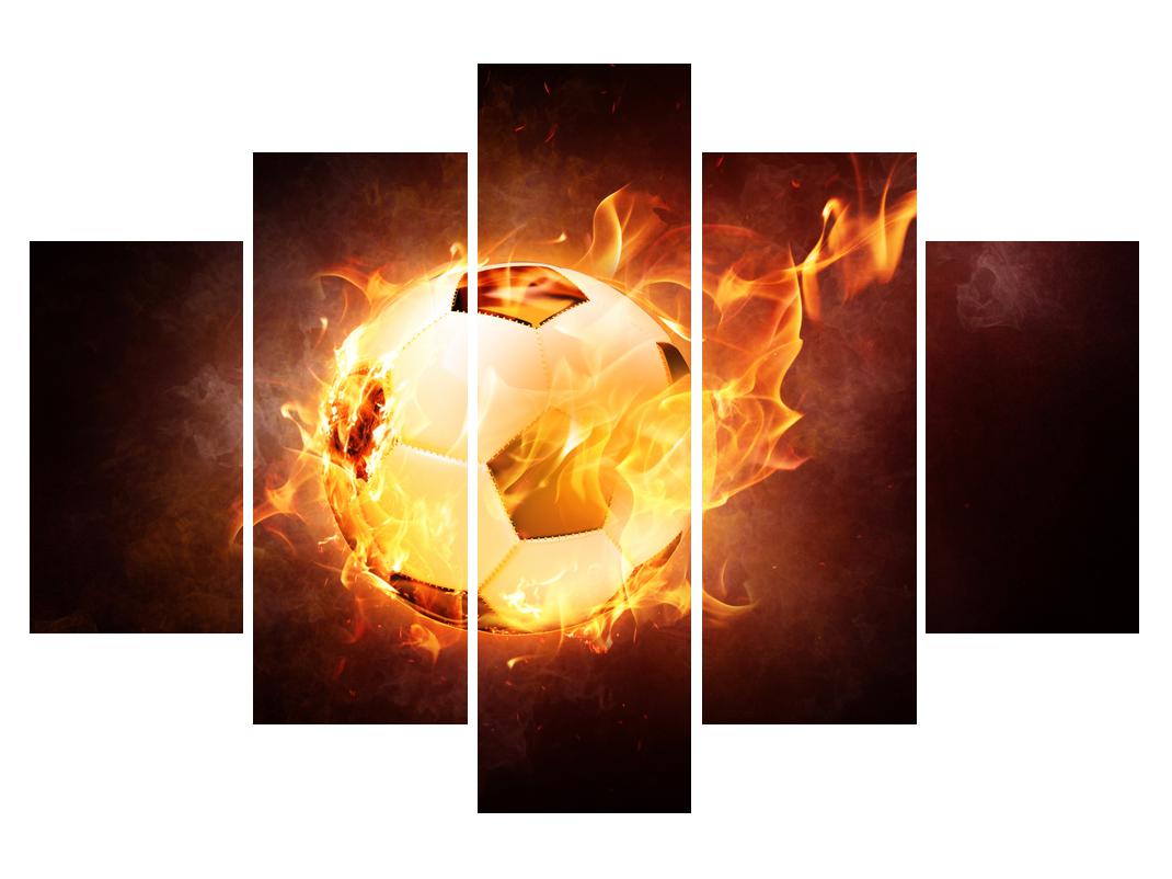 Slika nogometne lopte u plamenu