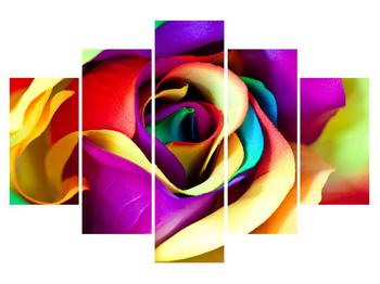 Tablou colorat cu trandafirul abstract