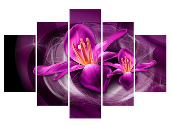 Tablou modern cu flori violete