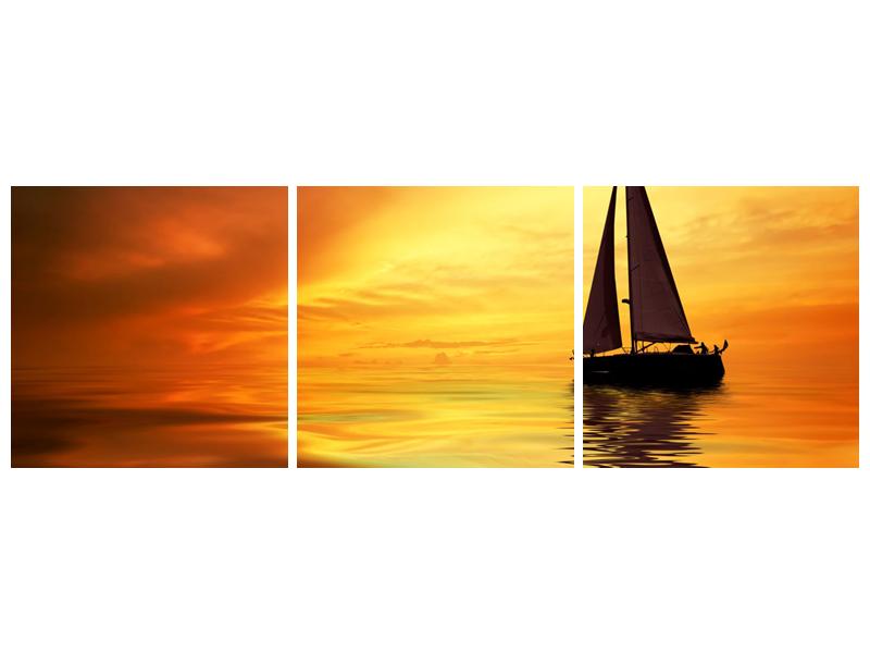 Obraz plachetnice při západu slunce (F000100F15050)