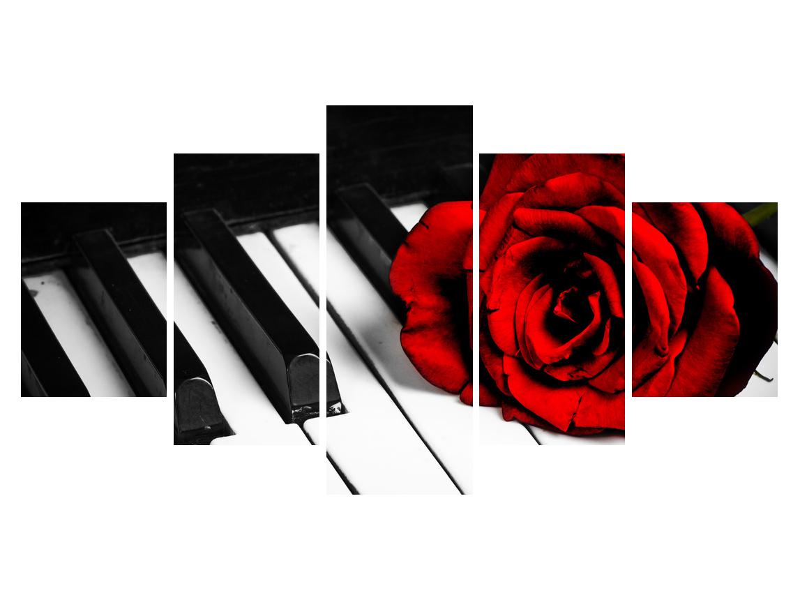 Slika ruže i klavira