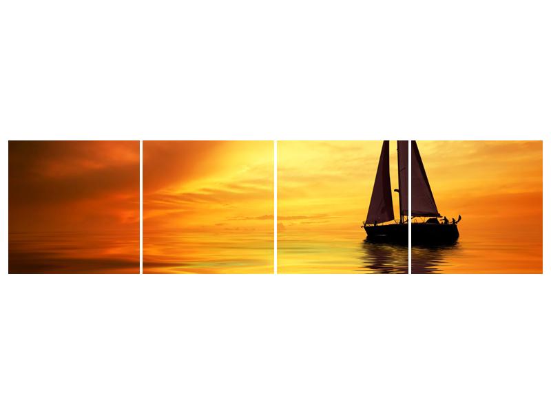Obraz plachetnice při západu slunce (F000100F16040)