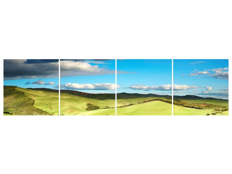 Obraz zelené krajiny s pahorky  (F002642F16040)