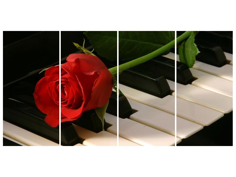 Obraz klavíru a růže (F000382F16080)