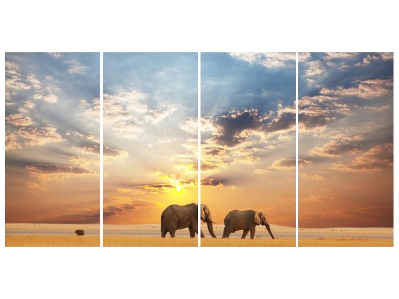 Obraz slonů putujících svanou  (F002703F16080)