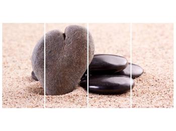 Obraz lávových kamenů vedle šedého kamene (F004038F16080)