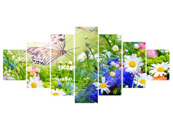 Nyári virágok és a lepke képe (K012220K210100)