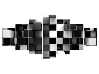 Abstraktný čiernobiely obraz - kocky