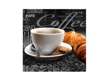 Obraz kávy a croissantov