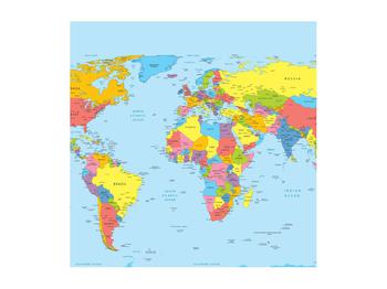 Tablou cu harta lumii