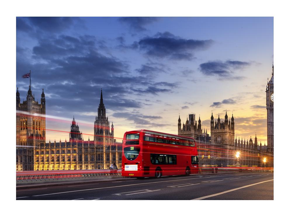 Slika Londona z avtobusom