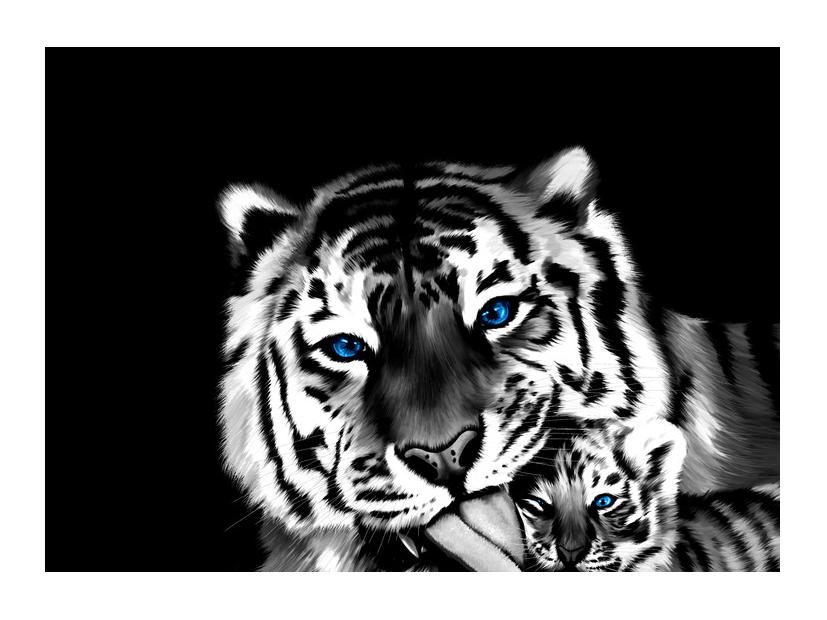 Slika tigra z mladičem