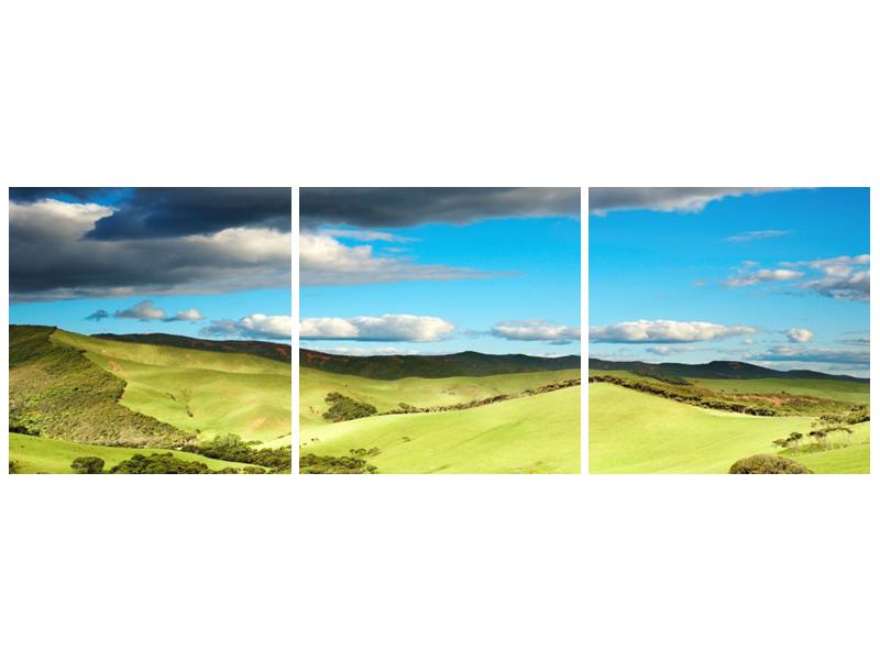 Obraz zelené krajiny s pahorky  (F002642F9030)