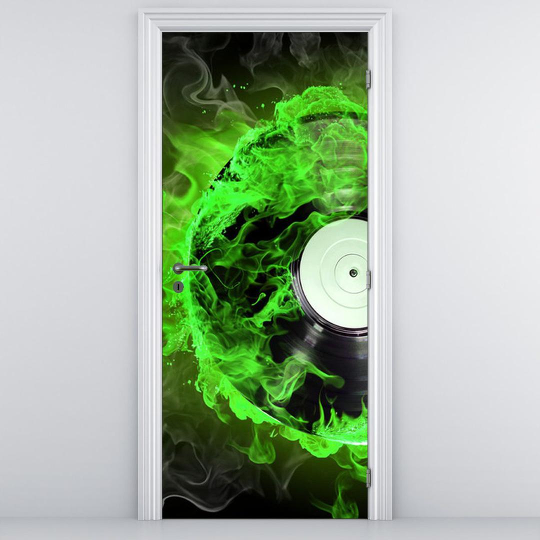 Fototapeta pentru ușă - CD verde  în foc (D011404D95205)