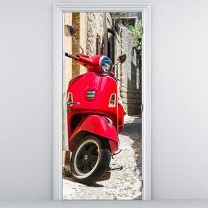 Fototapeta pentru ușă - scuter roșu (D012131D95205)