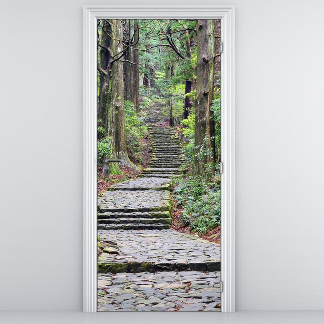 Foto tapeta na vratih - Stopnice v gozdu (D014268D95205)