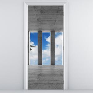 Fototapeta pentru ușă - palisada din beton spre cer