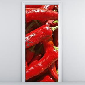 Foto tapeta na vratih - Rdeče paprike