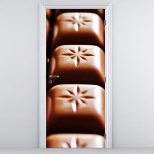 Fototapeta na dveře - Čtverečky čokolády