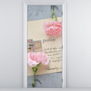 Fototapeta pentru ușă - scrisoare cu floare