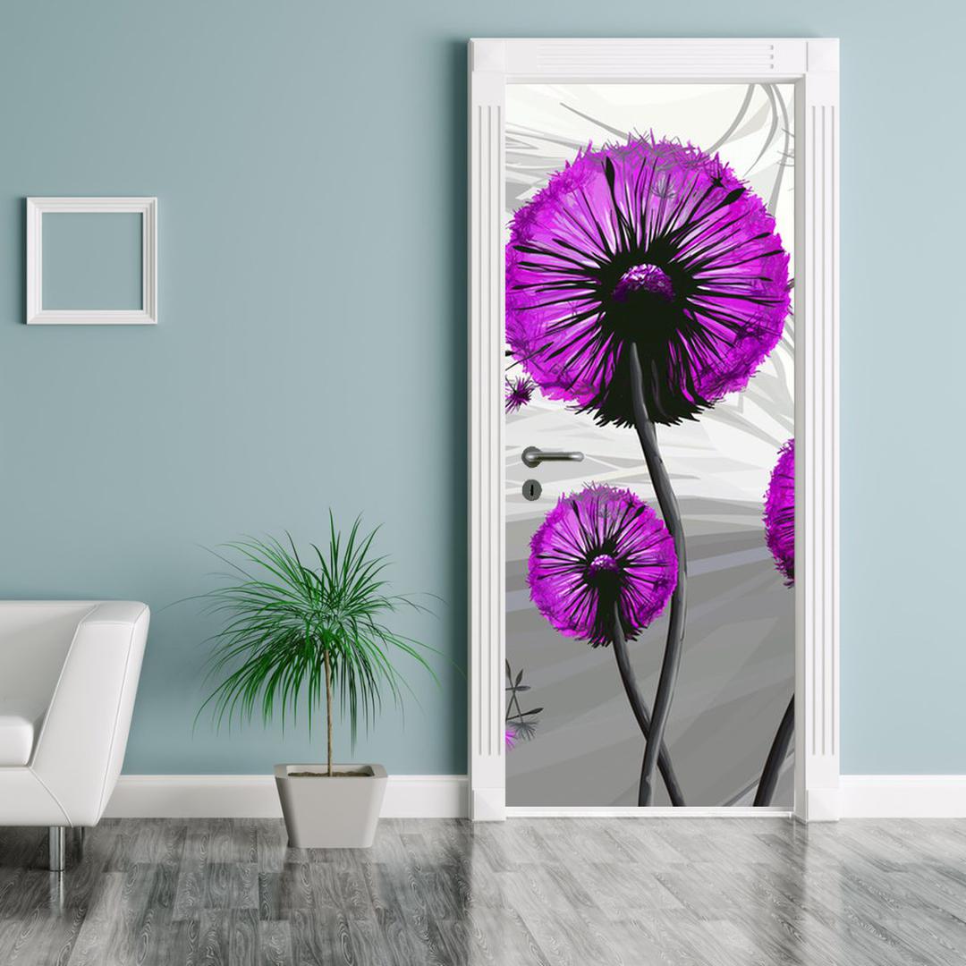 Fototapeta pentru ușă - păpădia abstractă violetă (D015122D95205)
