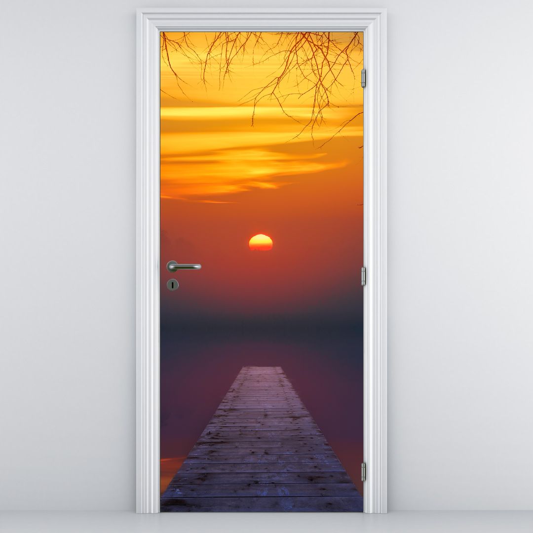 Fototapeta na dveře - Most při západu slunce (D020012D95205)