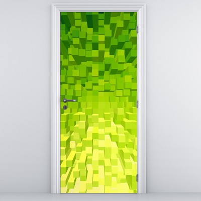 Fototapeta na vrata - Rumeno-zelene kocke
