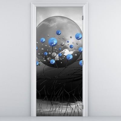 Fototapeta na vrata - Modre abstraktne krogle