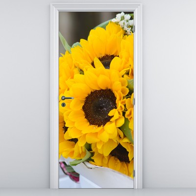 Fototapeta na dveře - Svatební kytice ze slunečnic
