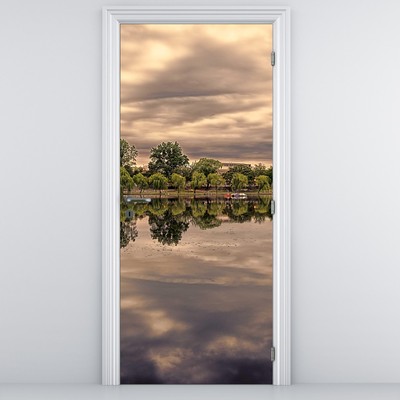 Foto tapeta za vrata - Jezero i drveće