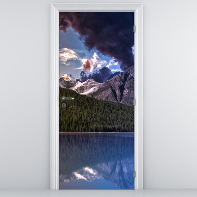 Fototapeta na dveře - Jezero a hory