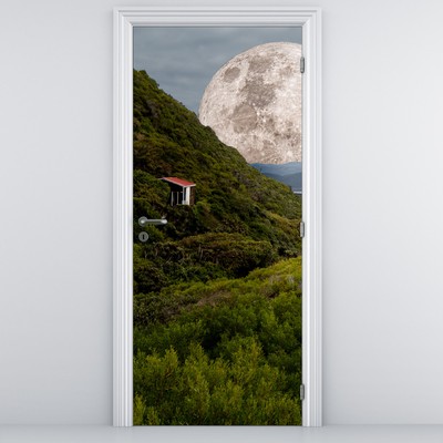Fototapeta na dveře - Krajina s měsícem