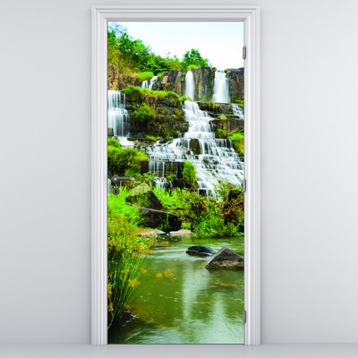 Fototapeta na drzwi - Wodospady z zielenią