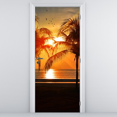 Fototapeta na dveře - Palmy v západu slunce